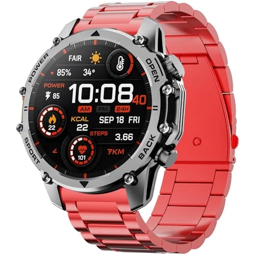 Hwagol Military Smart Watch for Men, 1.52" HD Smart Watches with Heart Rate/SpO2/Sleep Monitor, 110+ Sports Modes Fitness Tracker, 500mAH Battery Led Flashlight Outdoor Smartwatch for iOS Android