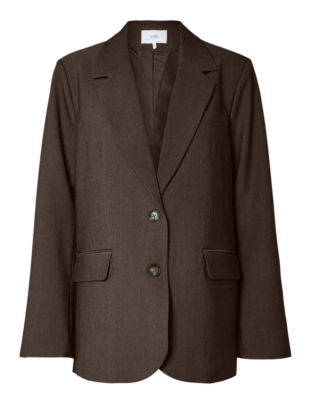 YAS Women's Yasreemaj LS Blazer Noos Yasreemaj Ls Blazer Noos (Pack of 1), Chocolate Brown, 8