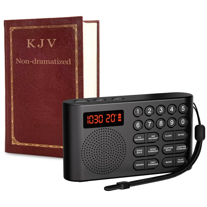 ClaspVital KJV Audio Bible Player, King James Version Talking Electronic Bible, Portable Bible Player Device New & Old Testament, Gifts for Seniors, Blinders, Children