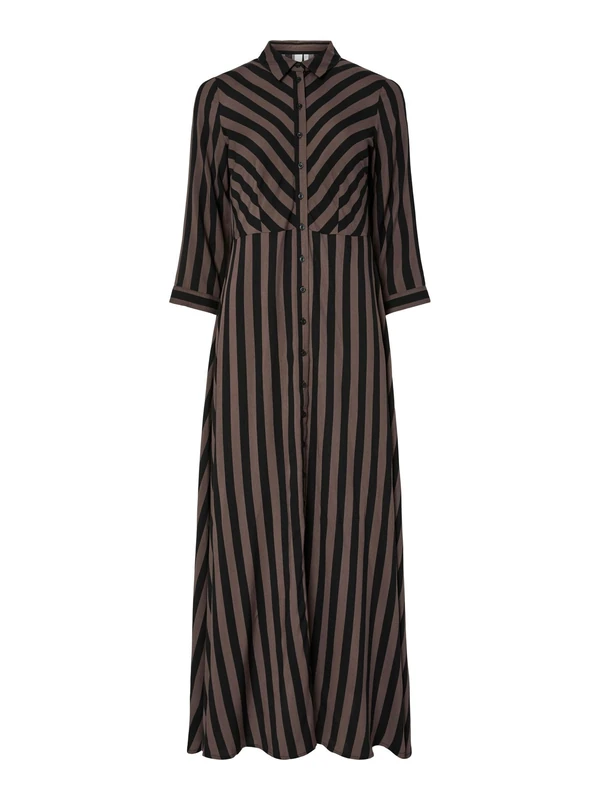 Y.A.S Yassavanna Long Shirt Dress S. Noos, Chocolate Brown, XS