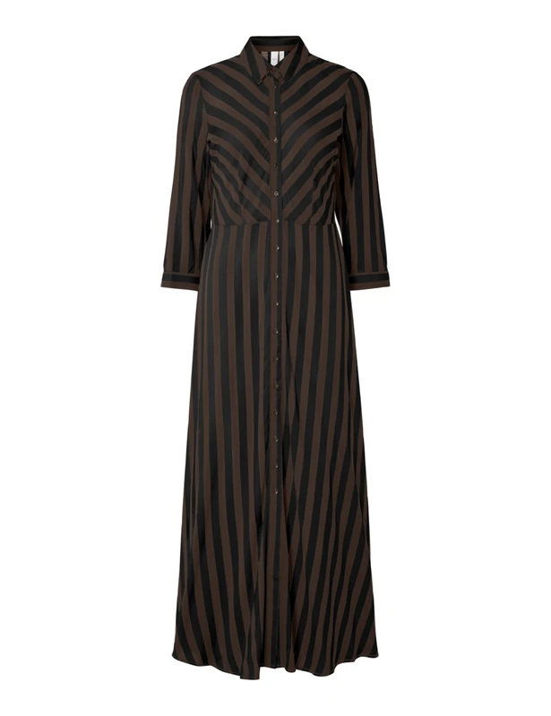 YAS S. Noos Yassavanna Women's Long Shirt Dress, Chocolate Brown, S