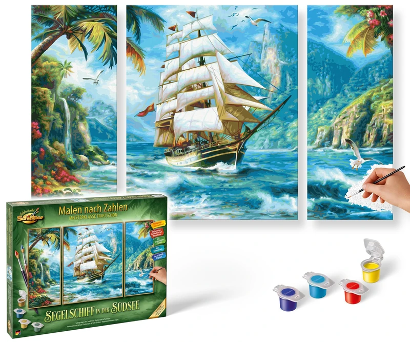 Schipper Sailing Ship Painting by Numbers - 50 x 80 cm Triptych