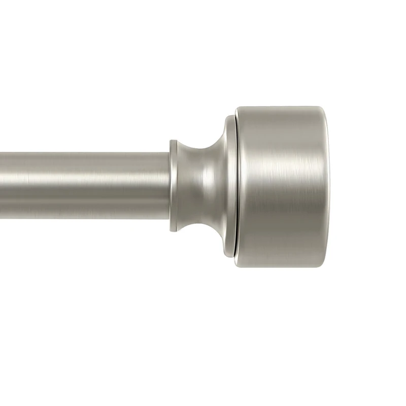 HEI! DEAR Brushed Nickel Curtain Rods for Windows 72 to 144 Inch, 1" Diameter Heavy Duty Adjustable Curtain Rod, Decorative Telescopic Window Treatment Rods for Bedroom Living Room Kitchen