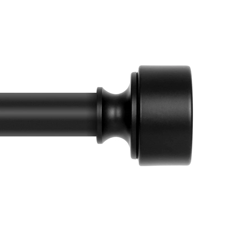 HEI! DEAR Black Curtain Rods for Windows 72 to 144 Inch, 1" Diameter Heavy Duty Adjustable Curtain Rod, Decorative Telescopic Window Treatment Rods for Bedroom Living Room Kitchen