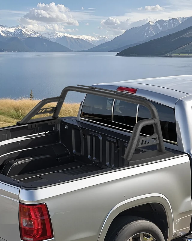 VEVOR Truck Bed Roll Bar, Universal Pickup Sport Adjustable Bar Chase Rack Compatible with Full-Size Truck, Carbon Steel Construction with Extension Light Bracket, No Rack Included