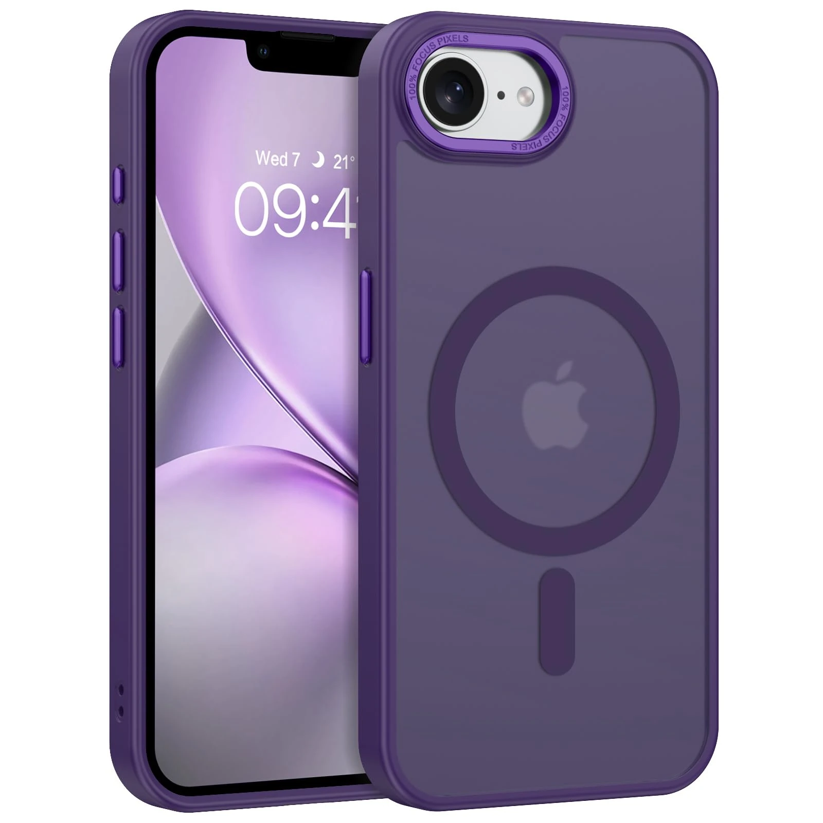 GUAGUA Magnetic for iPhone 16e Case 2025 [Compatible with MagSafe] [Military Grade Protection] Translucent Matte Back Slim Shockproof Anti-Scratch Phone Cover, Deep Purple