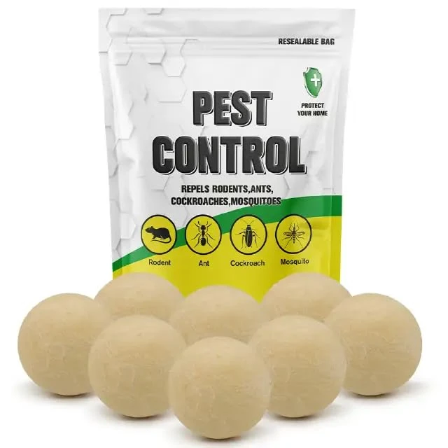Pest Control, Rodent Repellent, Peppermint Pest Deterrent, Indoor/Outdoor Pest Repellent, Effectively Repel Rodents, Great Ultrasonic Alternative, 8P (Pest Balls 8Pack)