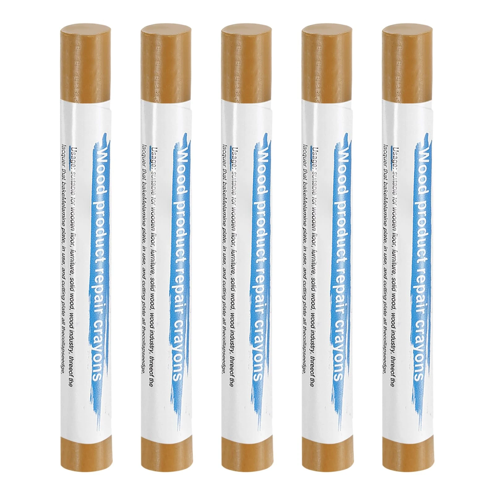 sourcing map 5pcs Wood Filler Sticks Wooden Wax Touch Up Furniture Repair Crayons for Scratch Hole Wood, Swedish White