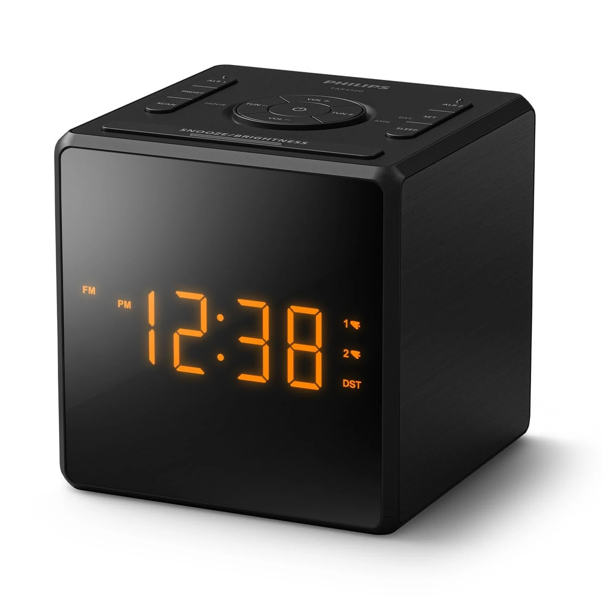 Philips TAR4500 Dual Alarm FM Clock Radio with USB-C Charging Port