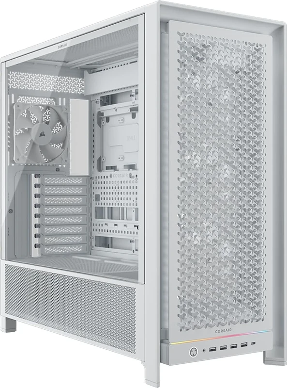 CORSAIR FRAME 5000D RS Modular High Airflow Mid-Tower PC Case – 4x Pre-Installed RS Fans, InfiniRail™ Fan Mounting System, GPU Anti-Sag, ASUS BTF, MSI Project Zero, Gigabyte Project Stealth – White