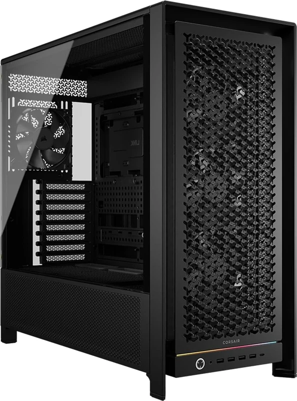 CORSAIR FRAME 5000D RS Modular High Airflow Mid-Tower PC Case – 4x Pre-Installed RS Fans, InfiniRail™ Fan Mounting System, GPU Anti-Sag, ASUS BTF, MSI Project Zero, Gigabyte Project Stealth – Black