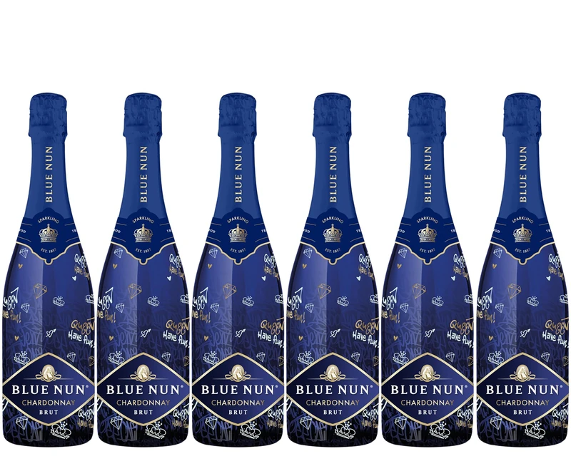Blue Nun - Sparkling Wine Chardonnay, Brut, Methode Traditionnelle (6 x 0,75 L)