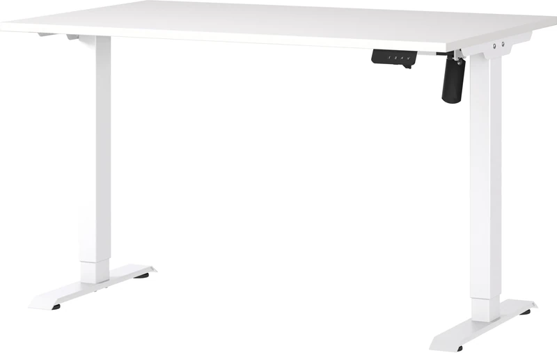 Germania Desk 8022-84, in White, electr. height-adjustable, single-engined, 120 x 119 x 80 cm (WxHxD)