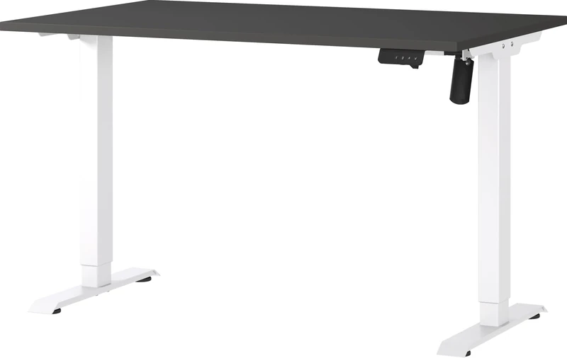 Germania Desk 8022-569, in Graphite/White, electr. height-adjustable, single-engined, 120 x 119 x 80 cm (WxHxD)