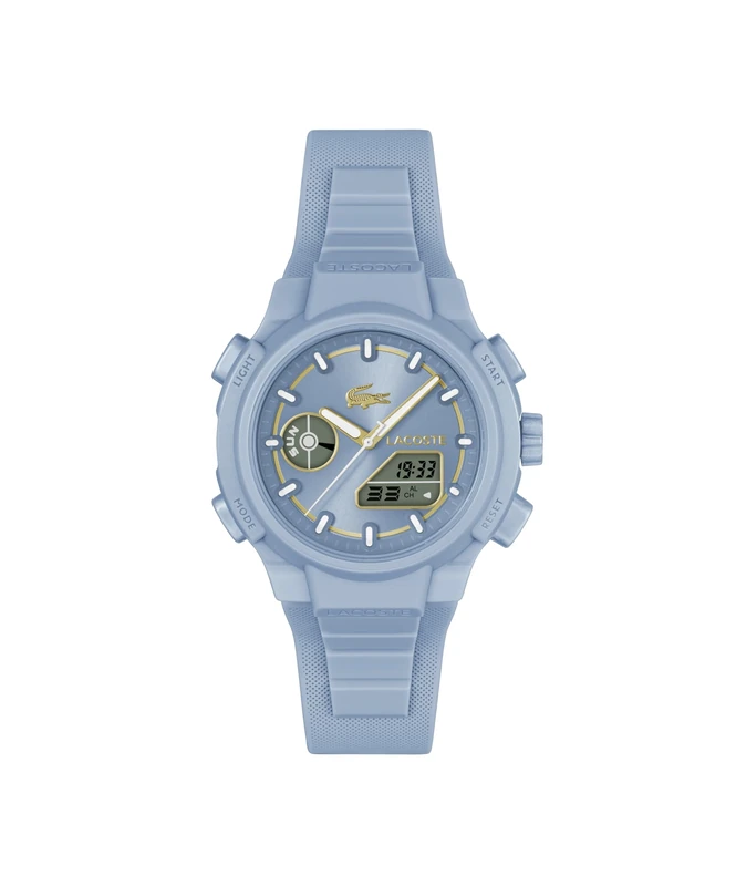 Lacoste Analog-Digital Multifunction Quartz Watch for Women LC33 Collection with Blue Silicone Bracelet - 2001431