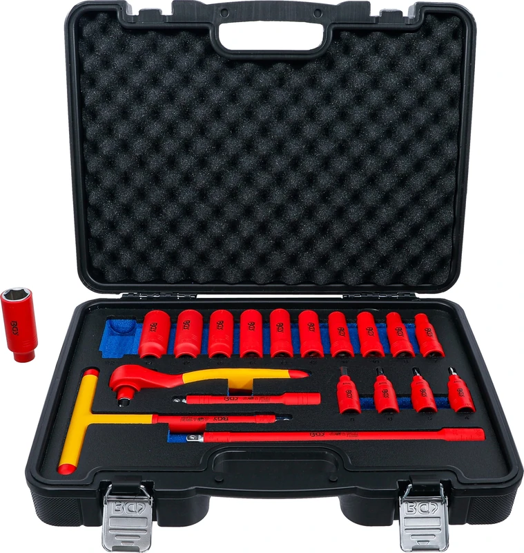 BGS 7137 | VDE Socket and Bit Socket Set | 10 mm (3/8") Drive | 19 pcs.