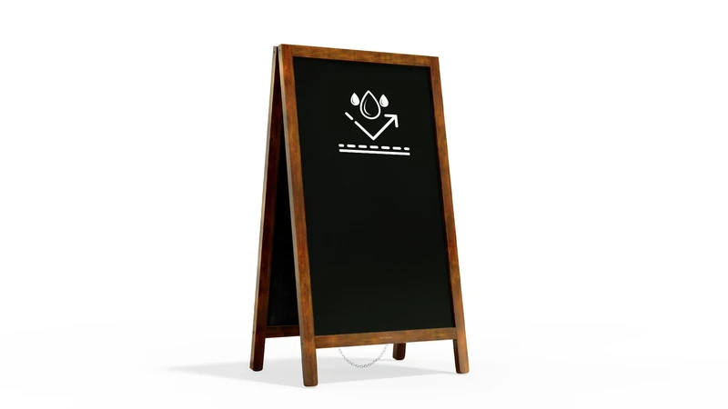 ALLboards Customer Stopper with Chalk Surface Waterproof 78 x 44 cm Brown