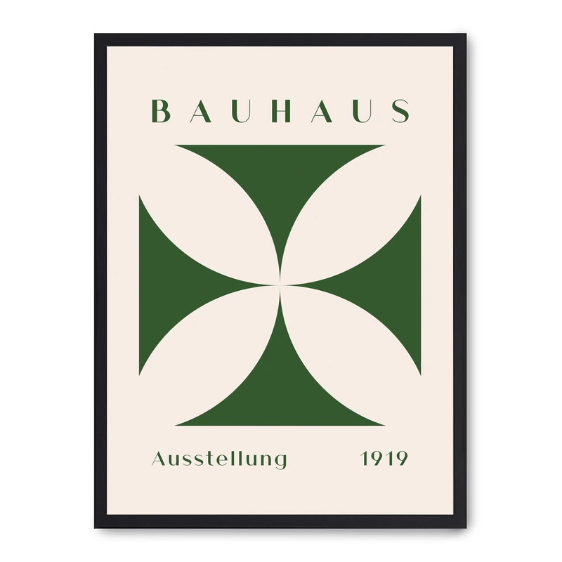 AlexandreHouse Bauhaus green flower painting - Image 1