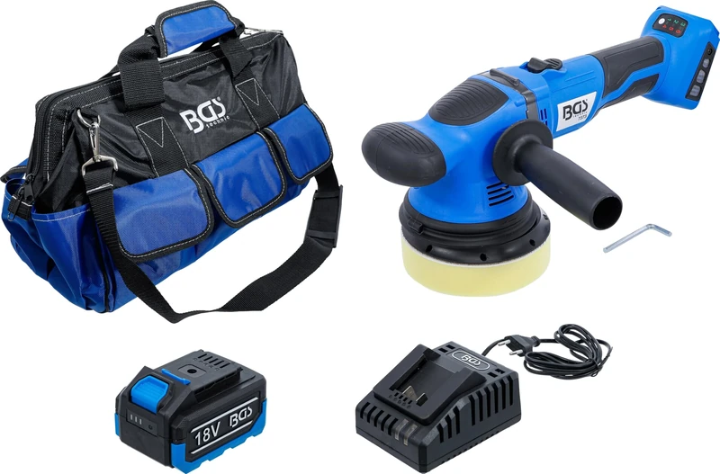 BGS 7394 | Cordless Eccentric Polisher Set | brushless | 18 V | with Rechargeable Battery and Quick Charger