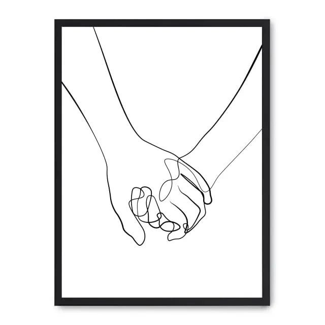 AlexandreHouse Cuadro Hands Line Art II - Image 1
