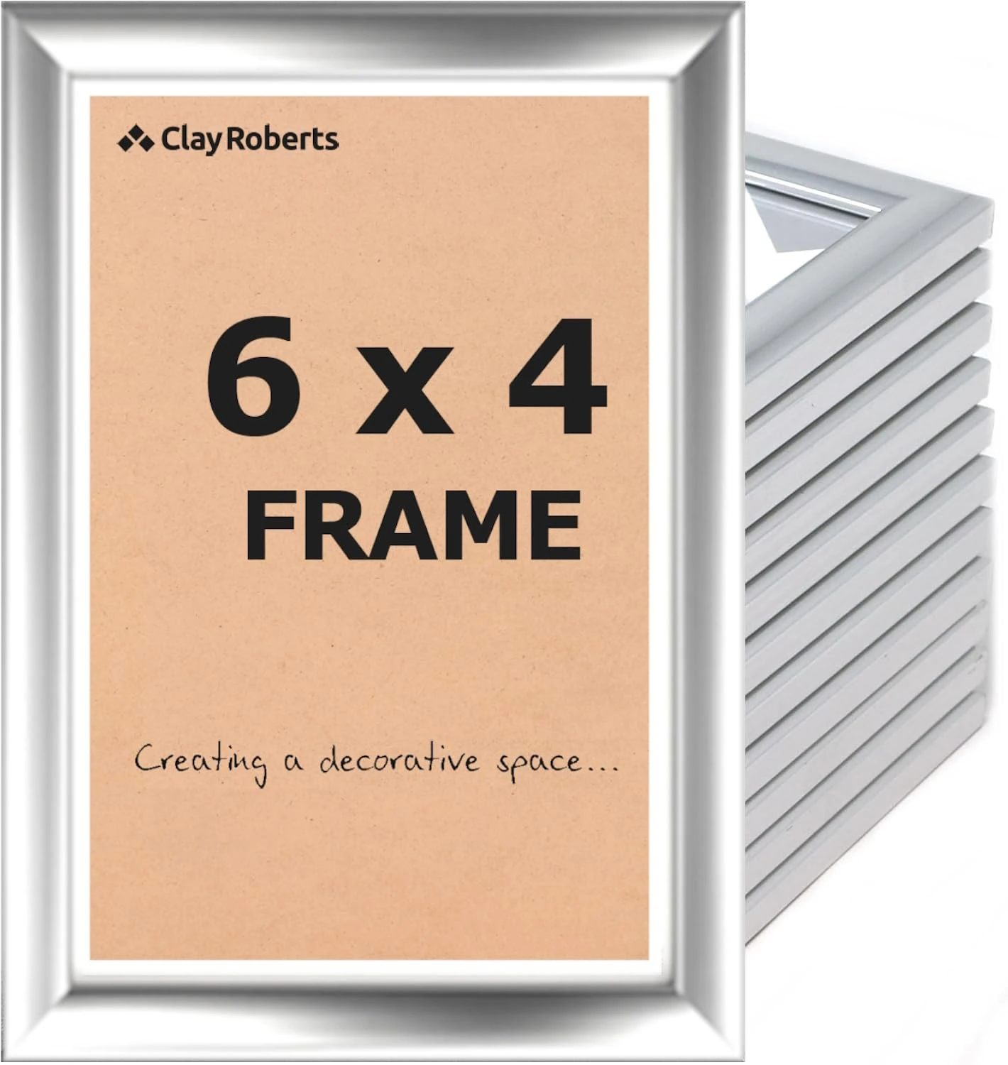 Picture Frame 6 x 4, Silver, Pack of 12, Freestanding and Wall Mountable, 10 x 15 cm, 6x4 Picture Frames, Silver 6x4 Photo Frames, 4x6 Photo Collage Gallery Display