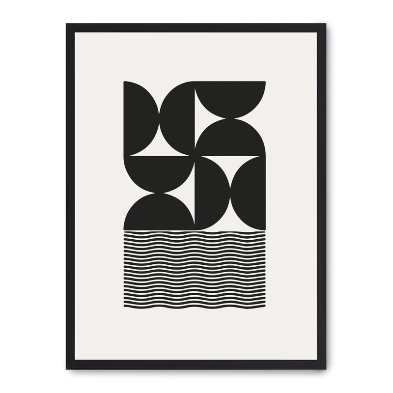AlexandreHouse Cuadro Bauhaus Black Forms III - Image 1