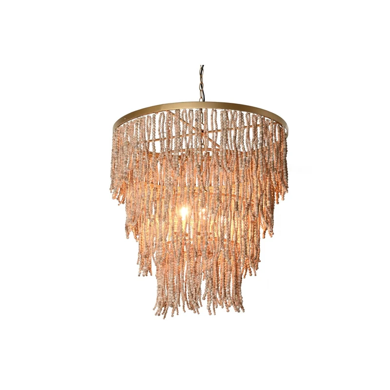AlexandreHouse Techo Metal Madera Lamp 70 x 70 x 157 cm Natural