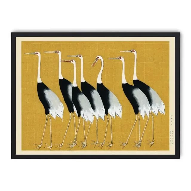 Cuadro Cranes on Yellow