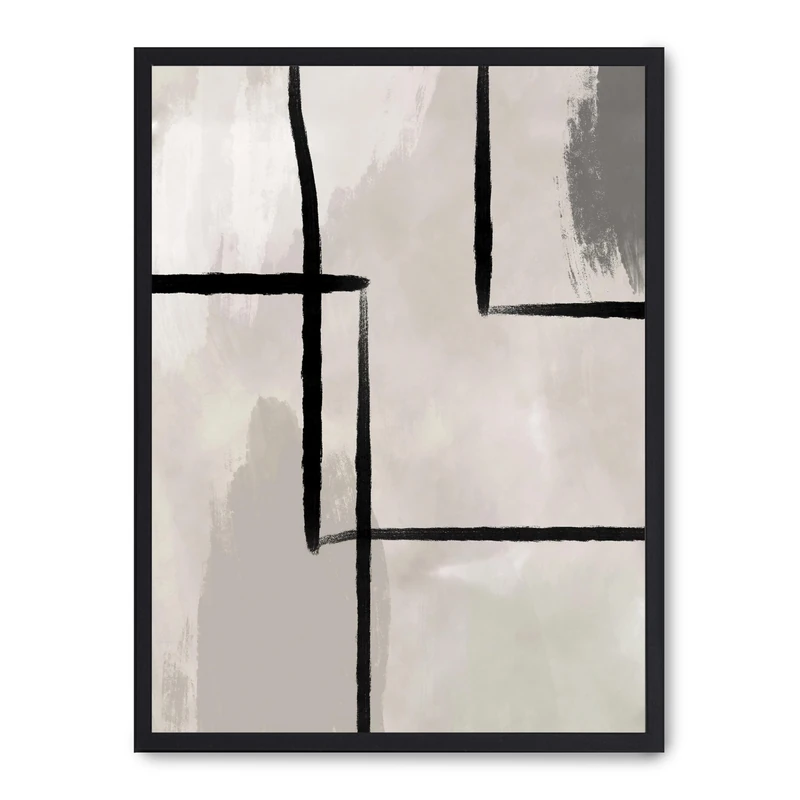 AlexandreHouse Cuadro Art with Black Lines II - Image 1
