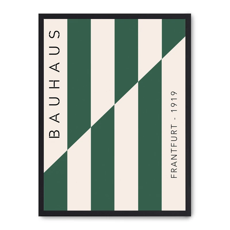 Painting Bauhaus Green Lines - Image 1
