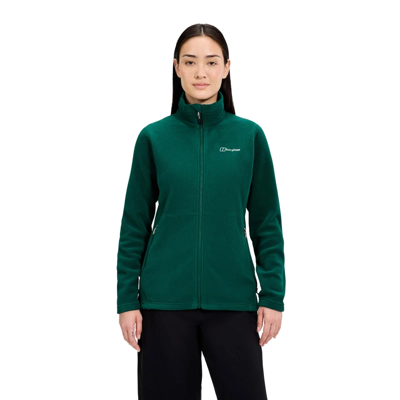 Berghaus Women's Prism Polartec Interactive Fleece Jacket | Added Warmth | Flattering Style | Durable Fleece Full Zip, Green, 16