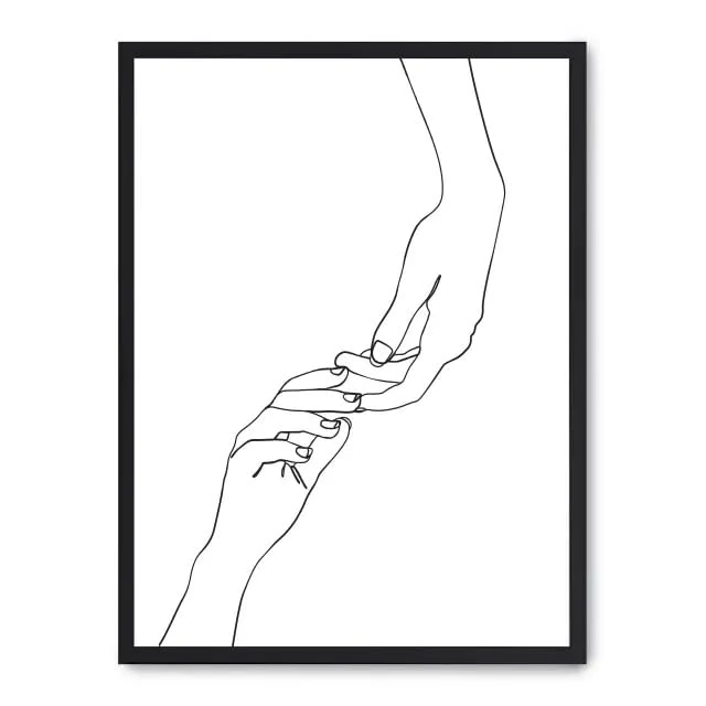 AlexandreHouse Cuadro Hands Line Art I