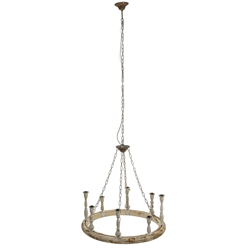 AlexandreHouse Lampara de techo de Madera y Metal Envejecido