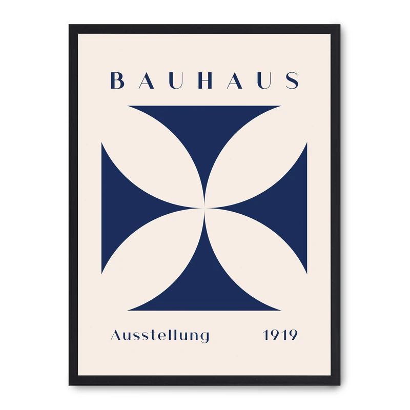AlexandreHouse Bauhaus blue flower painting - Image 1