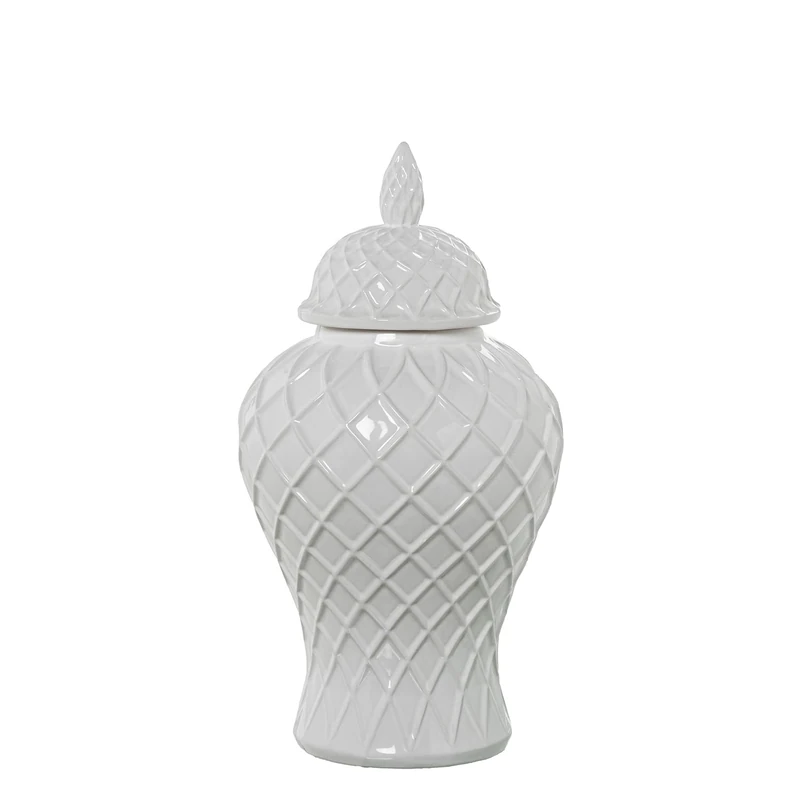 Ceramic Tibor 40 cm White Bri Llo