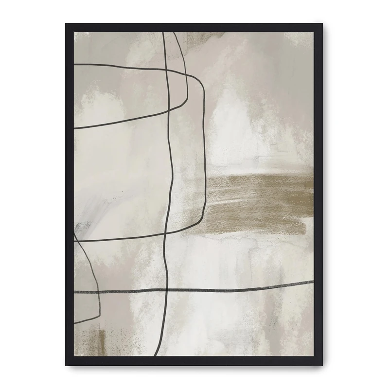 AlexandreHouse Cuadro Art with Black Lines III - Image 1