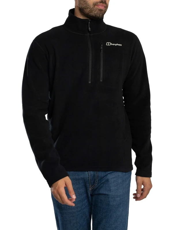 Berghaus Men's Prism Micro Polartec Half Zip Fleece Jacket, Black, M