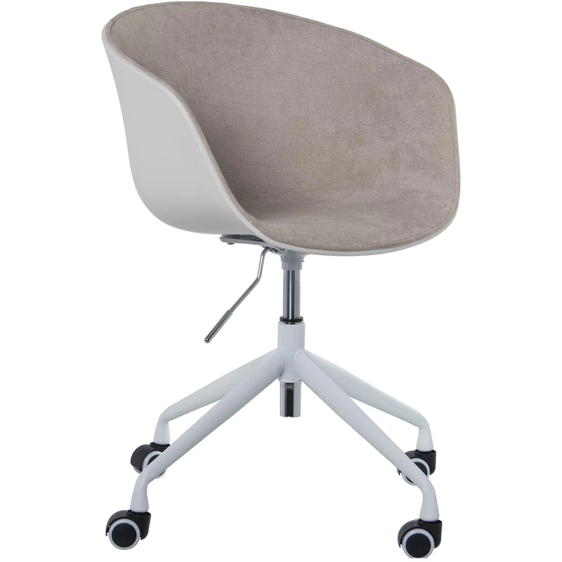 AlexandreHouse Silla PP Blanco/Beige Canvas C/R Uedas, Altura Ajusttable