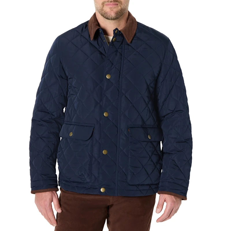 Amazon Essentials Men's Relaxed Fit Quilted Jacket - Navy, M