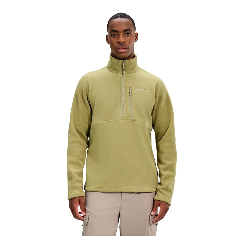 Berghaus Men's Prism Polartec Interactive Fleece Jacket | Added Warmth | Smart Fit | Durable Design Fleece Half Zip, Green, L