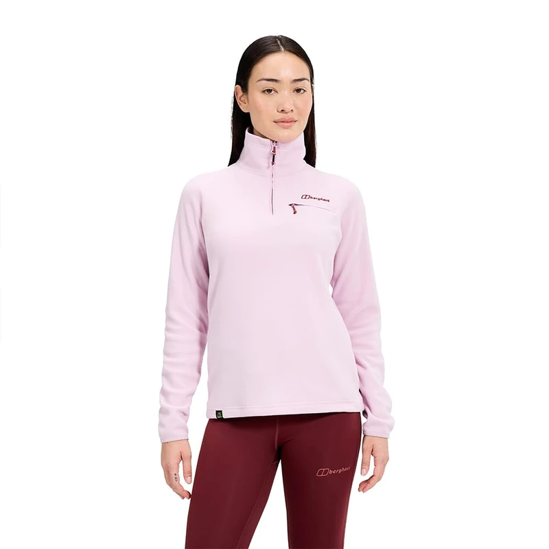 Berghaus Women's Prism 2.0 Micro Half Zip Polartec Fleece | Added Warmth | Flattering Style | Durable Fleece Half Zip, Pink, 10