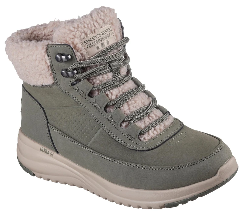 Skechers Women's On-The-Go Stellar Alpine Adventure Boots, Olive Synthetic, 3.5 UK