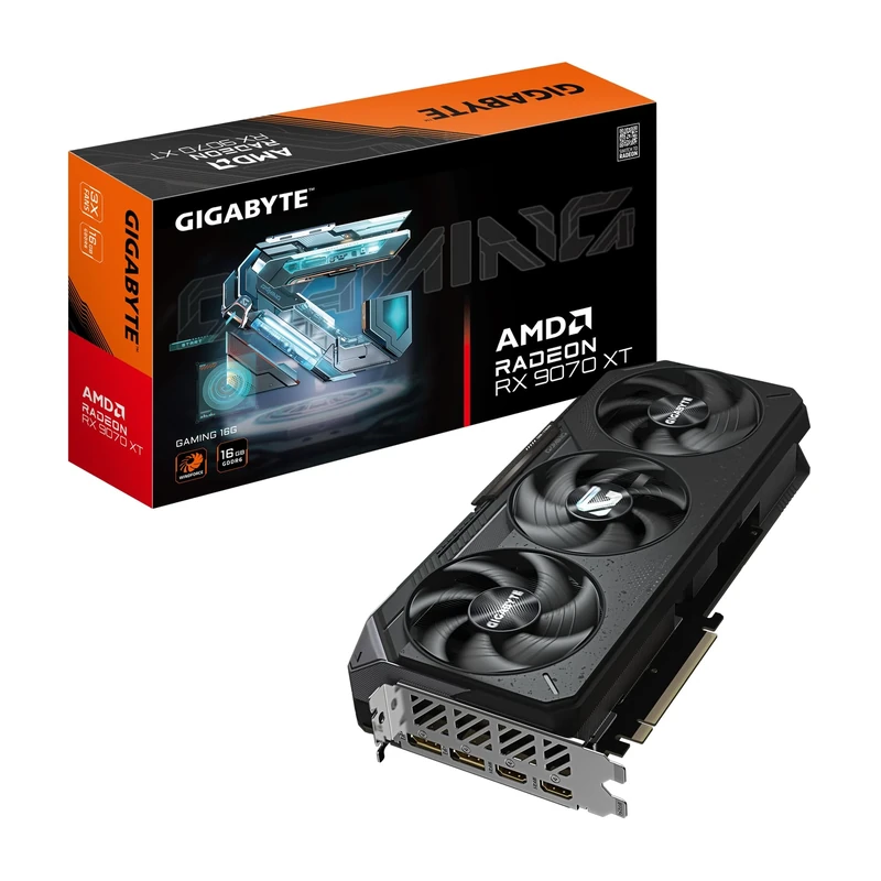 Gigabyte Radeon RX 9070 XT GAMING 16G Graphics Card - 16GB GDDR6, 256bit, PCI-E 5.0, 2970 MHz Core Clock, 2 x DisplayPort 2.1a, 2 x HDMI 2.1b, GV-R9070XTGAMING-16GD