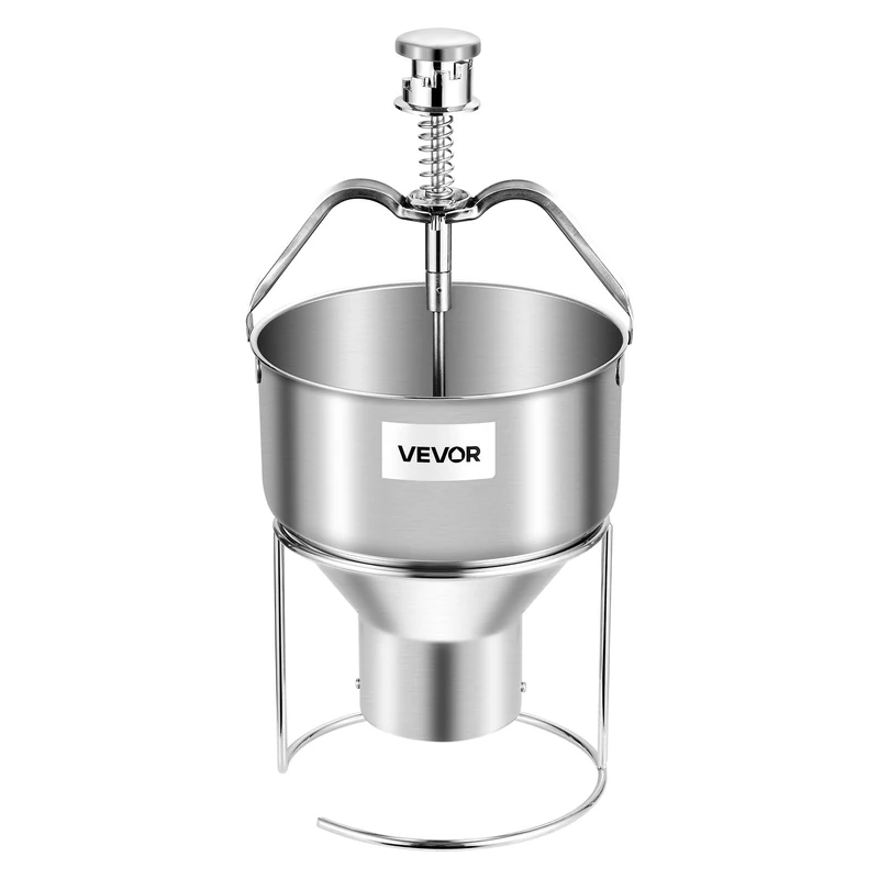 VEVOR Donut Depositor, Large Capacity Manual Donuts Dropper, 304 Stainless Steel Commercial Batter Dispenser, 6 Thicknesses Adjustment Doughnut Hopper with Stand, for Restaurant Cafe Bakery Kitchen