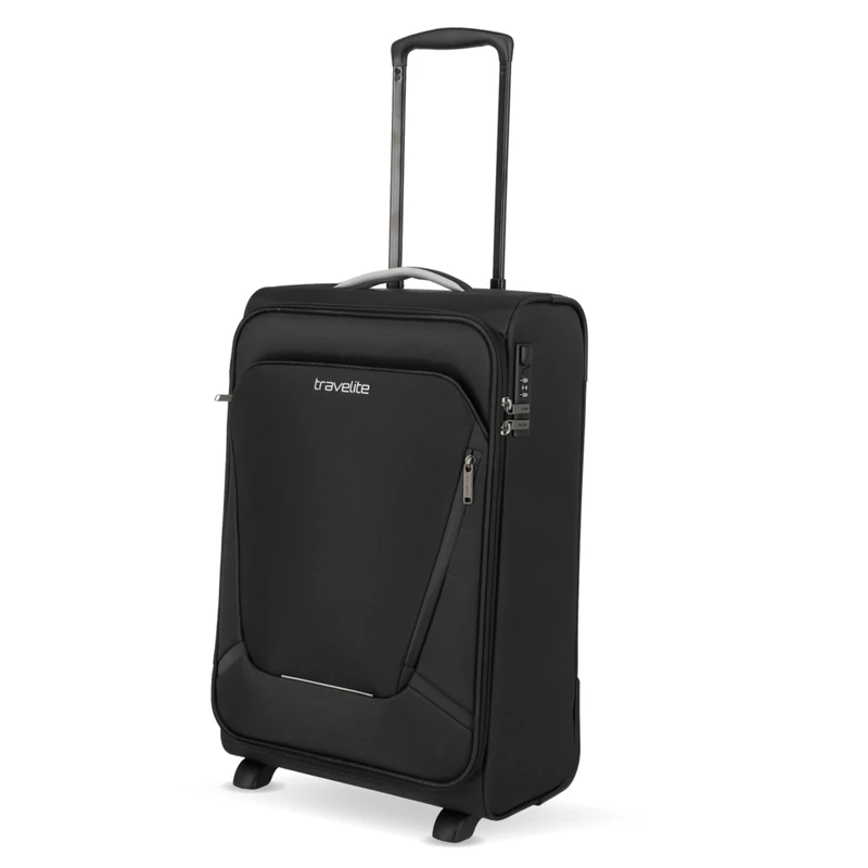 travelite Hand Luggage Suitcase with 2 Wheels for Air France, KLM + ITA, Integrated Combination Lock, Compact Soft Luggage Trolley with Clip-on Function, 55x35x23 cm, 40 l, 2.2 kg