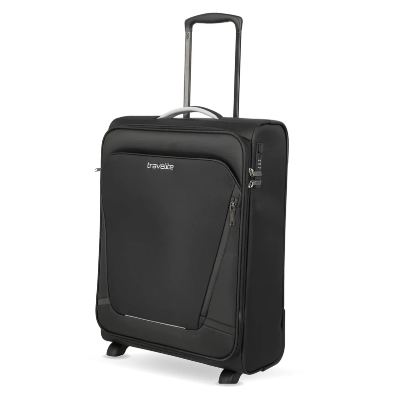 travelite Hand Luggage Suitcase with 2 Wheels for Condor + Ryanair, Integrated Combination Lock, Compact Soft Luggage Trolley with Clip-on Function, 55x40x20 cm, 41 l, 2.2 kg