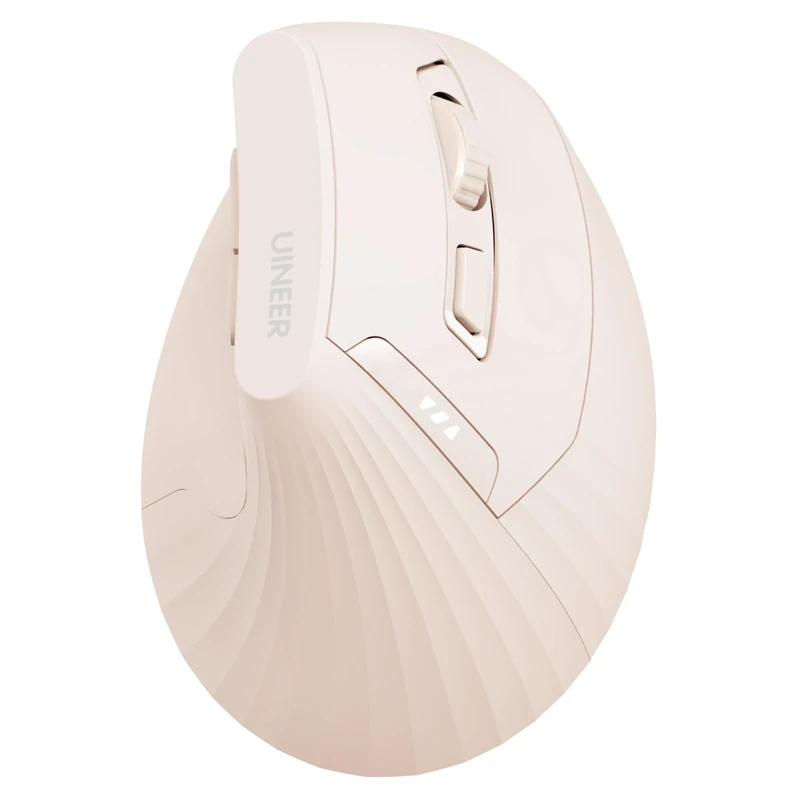 Uineer Vertical Mouse Wireless,Bluetooth Mouse with BT5.0/4.0/2.4G, Rechargeable with Battery Indicator,Ergonomic Design for Comfort and Reduced Wrist Strain, Ideal for Home,Office Use,Pink