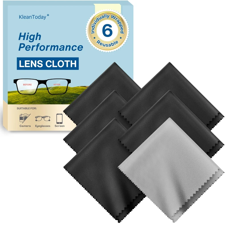 Japanese-Style Premium Microfiber Glasses Cleaning Cloth Streak & Scratch-Free Lens Cleaning Cloth – Safe for Eyeglasses, Sunglasses, Glasses Cleaner, Lens Wipes, iPhone & Screens (6 Pack)