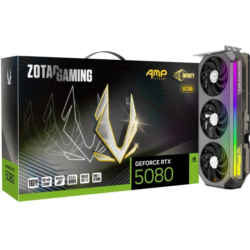 ZOTAC Gaming GeForce RTX 5080 Solid OC 16GB GDDR7 Reflex 2 RTX AI DLSS4
