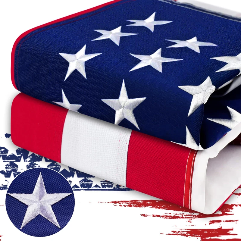 American Flag 12x18 FT Outdoor Heavy Duty, USA Flag 12x18 FT 420D Nylon, Sturdy American Flags 12x18 for Outside Longest Lasting, Fade Resistant US Flag with Embroidered Stars, Brass Grommets, Sewn